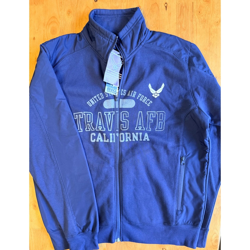Gear For Sports US Air Force Travis AFB California Full Zip Jacket Navy L NWT